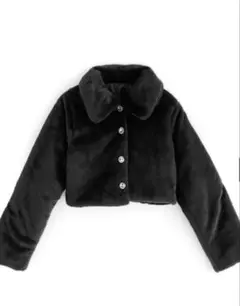 ビジューボタンショート丈ファーコート新品