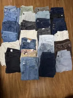 デニムパンツ他26点セット 多色 さまざまなスタイル
