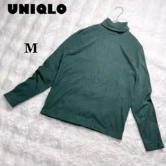 유니클로 히트텍 플리스 タートルネックロンT グリーン M インナー