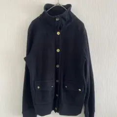 CHARTER CLUB 金ボタン スタンドカラー カーディガン M 黒