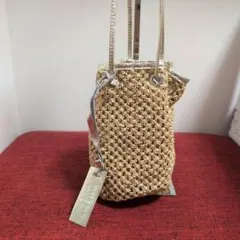 【美品】MARCO MASI　かごバッグ ショルダーバッグ ベージュ ゴールドのサムネイル
