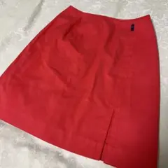 フクゾー FUKUZO 台形スカート S 赤 コットン 日本製 上品