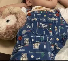 ビンテージ Oshkosh Baby B'gosh クマ柄デニムオーバーオール