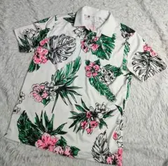 アンダーアーマー ゴルフ ポロシャツ 半袖 白 花柄 吸汗速乾ドライ ストレッチ