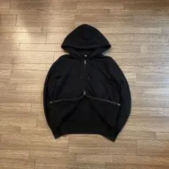 00s old uniqlo double zip up hoodie ブラック