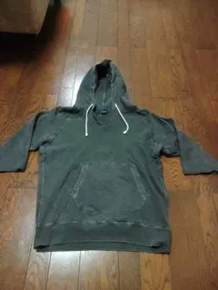 GOOD ON 七分袖連帽衫 L 炭黑