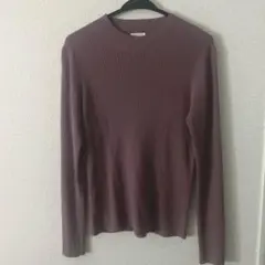 送料込）GU リブハイネックセーター　L