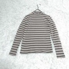 【無印良品】ストライプ ハイネック 長袖トップス 小さいサイズ XS ボーダ