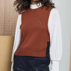 LANVIN SPORT メッシュ切替ニットブルゾン38 サックス - メルカリ