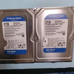 【新古品使用時間10時間以内】HDD 2TB 3.5インチ✕２個