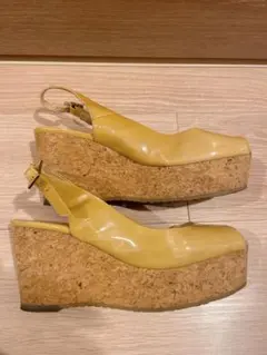 良品【ジミーチュウ】エナメル サンダル ベージュ 24cm