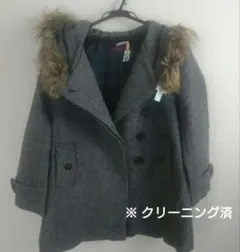 美品　earth music&ecology　ウールコート　ダークグレー　S