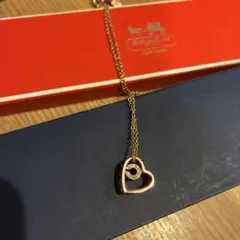 COACH ハート ネックレス ピンクゴールドカラー