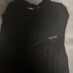 XLARGE ブラック ケーブルニット ベスト L
