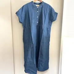 green ワンピース　デニム　ノーカラー　半袖