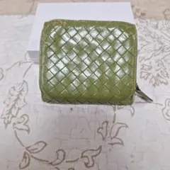 BOTTEGA VENETA イントレチャート 二つ折り財布 グリーンのサムネイル