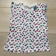 PETIT BATEAU 水玉フリル袖タンク