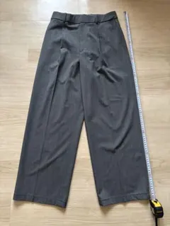 UNIQLO タックワイドパンツ 美品 L グレー