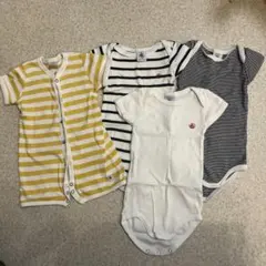 プチバトー　肌着3枚・半袖ロンパース