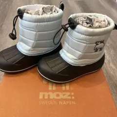 極美品　moz 子ども用スノーブーツ ライトブルー/ブラック　18