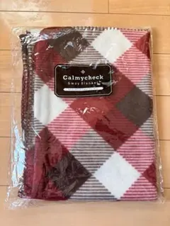 Calmycheck 6WAYブランケット 赤・白・茶色