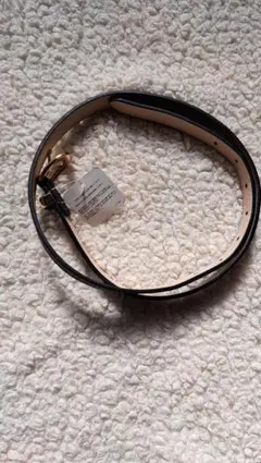 ブラック合皮レザーベルト メッキバックル