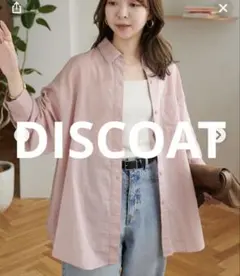 DISCOAT ディスコート　コットンシアーレギュラーシャツ　ピンクのサムネイル