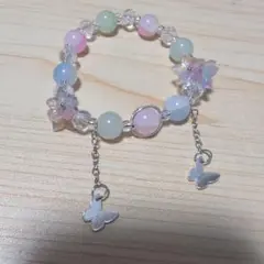 ハンドメイド 多色ビーズブレスレット
