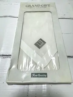 【新品未使用】dunhill ロゴ　白 ハンカチ