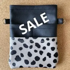 合皮　ラミネート　ナースポーチ　オーガナイザー　ソフトペンケース　ダルメシアン柄