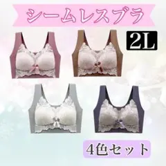 シームレスブラ　ノンワイヤー　ナイトブラ　2L 美胸　楽ブラ　伸縮性　着痩せ