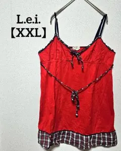 L.e.i. 【XXL】赤 ノースリーブ チュニック 調節有り