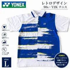 YONEX 総柄ポロシャツ L 90s Y2K レトロ テニス 刺繍ロゴのサムネイル