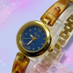 《超美品 稼働品》 パピーニ　レディース腕時計　防水　ブルー系文字盤　クオーツ