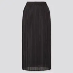 ユニクロ　UNIQLO シフォンプリーツナロースカート　Ｌ　ブラック