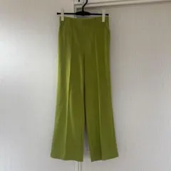 SM2 ライムグリーン スリット入り ワイドパンツ