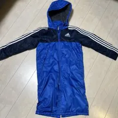 adidas フード付き ベンチコート 青　140cm