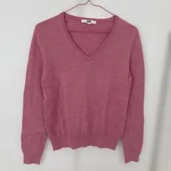 UNIQLO Vネックニット ピンク Mサイズ