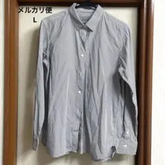無印良品 シャツ　L　ストライプ　カッターシャツ　MUJIのサムネイル