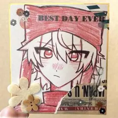 手描きイラスト 男の子 色紙イラスト