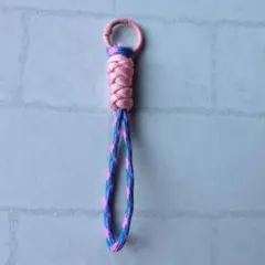 ハンドメイド パラコード チャーム ピンク ブルー