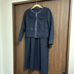 【新品】ミルクティー ツイード セットアップ ネイビーM マタニティワンピース