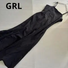 【グレイル】キャミソールワンピース　ロング丈　黒　ブラック　ストレッチ（L）