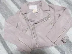 【新品】LIZLISA ピンク スエード風 ライダースジャケット