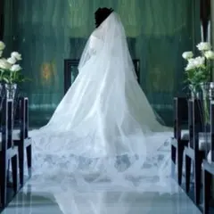 ウェディングベール （ホワイト・無地・4m）