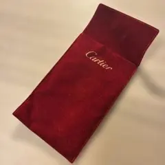 Cartier 赤 ベロア ジュエリーケース　収納袋のサムネイル