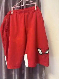 140.MARVEL スパイダーマン バスケットボールパンツ 赤のサムネイル