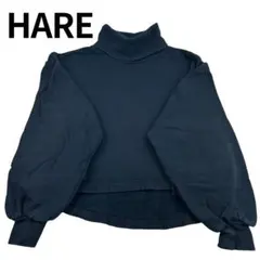 HARE ハレ タートルネック クロップドスウェット ブラック 黒