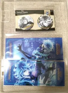 ツイステ 　AGF　クリアカード 　箔押し缶バッジ　3点 セット　イデア　オルト