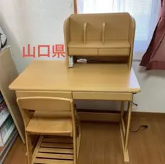 ま*ゆ様 極美品 ホウトク製 学習机 椅子 セット 1号 5合 木目調 勉強机 